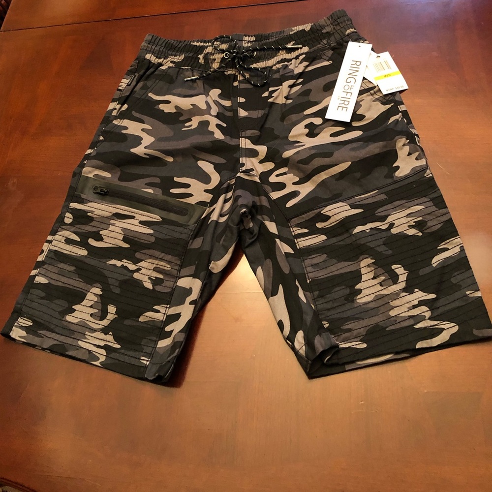 Black camo shorts